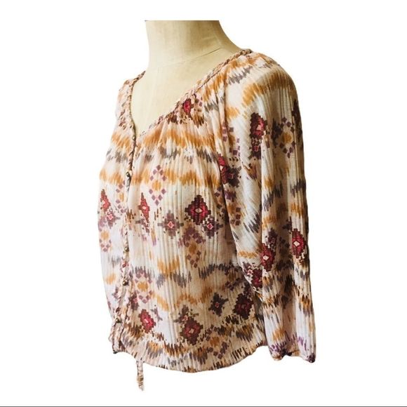 American Rag Cie Boho Aztec blouson Top. - Picture 4 of 11